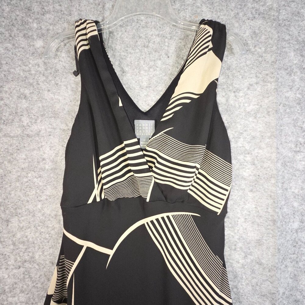 Rabbit Rabbit Rabbit Women's Midi Dress Sleeveless V Neck Multi Color Size 12 - Picture 4 of 10